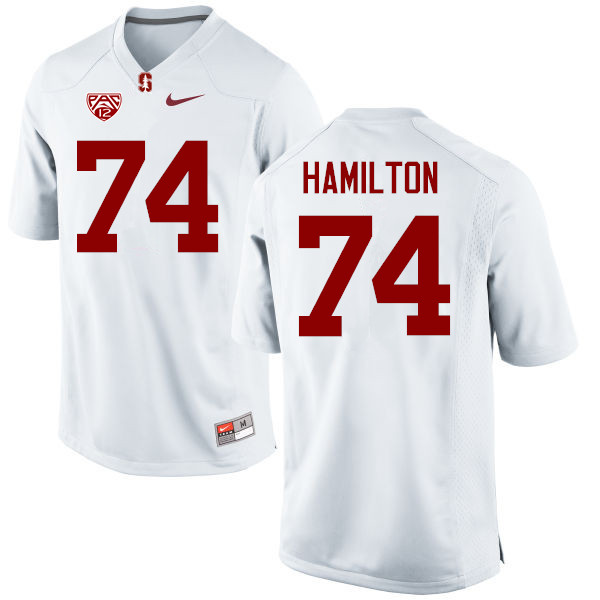 Men Stanford Cardinal #74 Devery Hamilton College Football Jerseys Sale-White